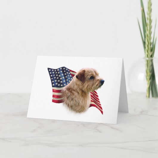 Flagge Norfolks Terrier Karte (Vorderseite)