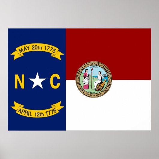 Flagge North Carolina Poster (Vorne)