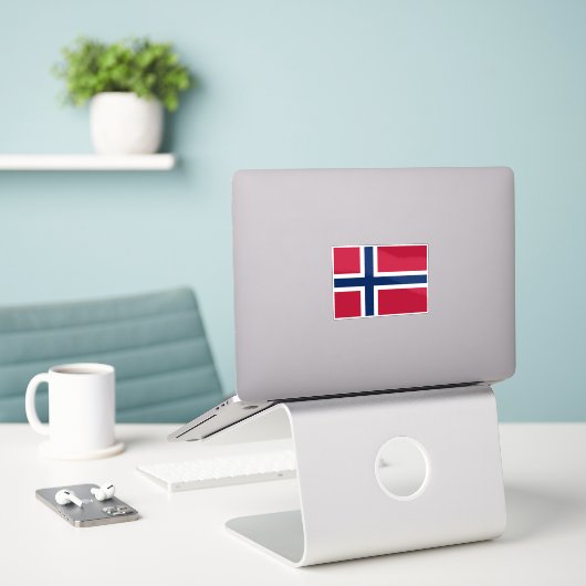 Flagge Norwegens Aufkleber (Laptop auf Schreibtisch)
