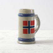 Flagge Norwegens Bierglas (VorderseiteRechts)