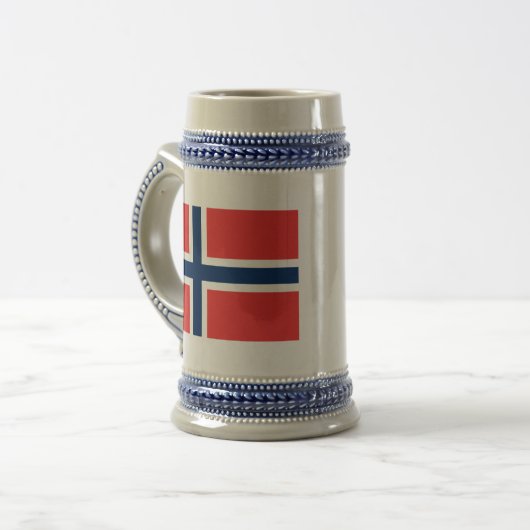 Flagge Norwegens Bierglas (Vorderseite Links)