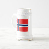 Flagge Norwegens Bierglas (Vorderseite Links)