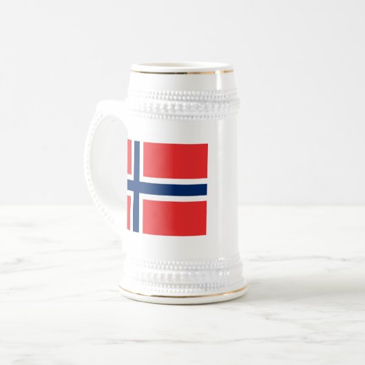 Flagge Norwegens Bierglas (Vorderseite Links)