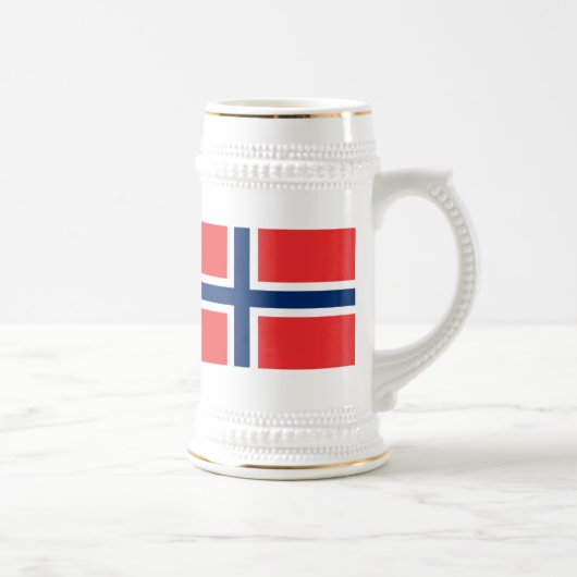 Flagge Norwegens Bierglas (Rechts)