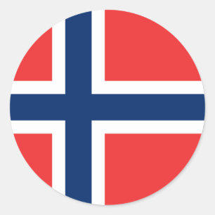 Flagge Norwegens (Circle) Runder Aufkleber