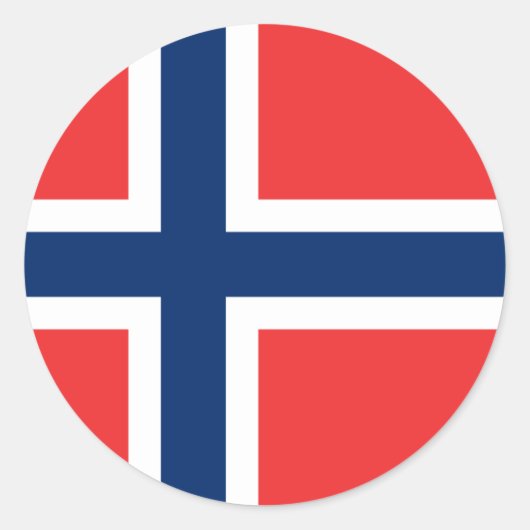 Flagge Norwegens (Circle) Runder Aufkleber (Vorderseite)