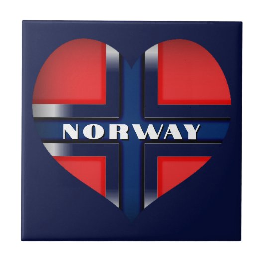 Flagge Norwegens Cutout Fliese (Vorderseite)