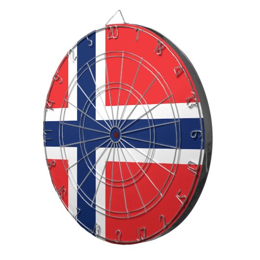 Flagge Norwegens Dartscheibe (Vorderseite rechts)