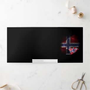 Flagge Norwegens Dreifach Gefaltete Karte