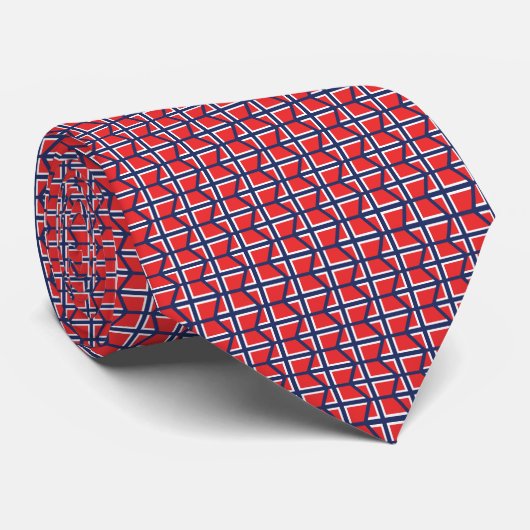 Flagge Norwegens geometrisches Sechseckmuster Krawatte (Gerollt)