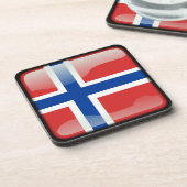 Flagge Norwegens Getränkeuntersetzer (Linke Seite)