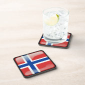 Flagge Norwegens Getränkeuntersetzer (Rechte Seite)