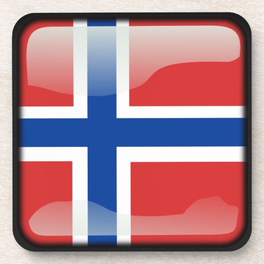 Flagge Norwegens Getränkeuntersetzer (Vorderseite)