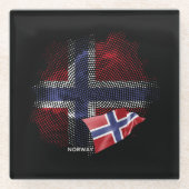 Flagge Norwegens Glasuntersetzer (Vorderseite)