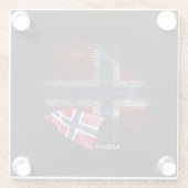Flagge Norwegens Glasuntersetzer (Rückseite)