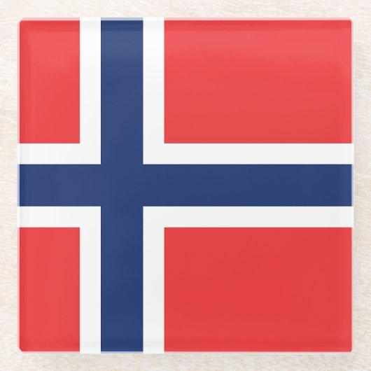 Flagge Norwegens Glasuntersetzer (Vorderseite)
