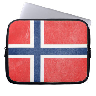 Flagge Norwegens Grunge Laptopschutzhülle