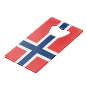 Flagge Norwegens Kreditkarte Flaschenöffner (Vorderseite Schrägansicht)