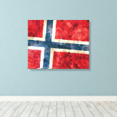 Flagge Norwegens Leinwanddruck (Insitu (Holzboden))