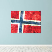 Flagge Norwegens Leinwanddruck (Insitu (Holzboden))
