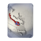Flagge Norwegens Magnet (Vertikal)