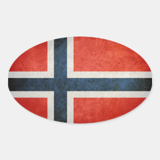 Flagge Norwegens Ovaler Aufkleber