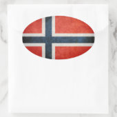 Flagge Norwegens Ovaler Aufkleber (Tasche)
