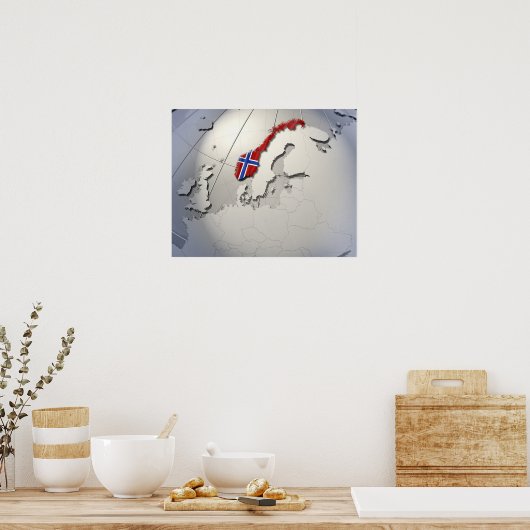 Flagge Norwegens Poster (Küche)