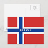 Flagge Norwegens Postkarte (Vorne/Hinten)