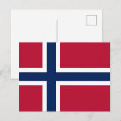 Flagge Norwegens Postkarte (Vorne/Hinten)