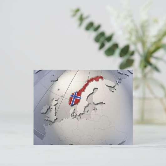 Flagge Norwegens Postkarte (Stehend Vorderseite)