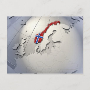 Flagge Norwegens Postkarte