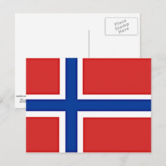 Flagge Norwegens Postkarte (Vorne/Hinten)