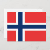 Flagge Norwegens Postkarte (Vorne/Hinten)