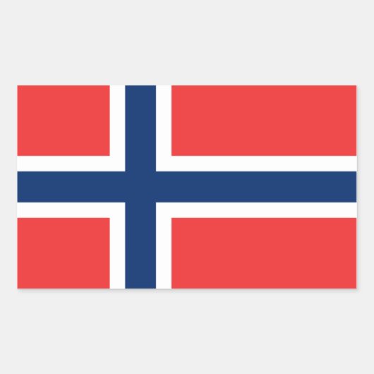 Flagge Norwegens Rechteckiger Aufkleber (Vorderseite)