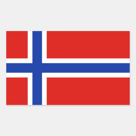 Flagge Norwegens Rechteckiger Aufkleber (Vorderseite)