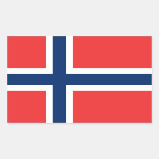 Flagge Norwegens Rechteckiger Aufkleber (Vorderseite)