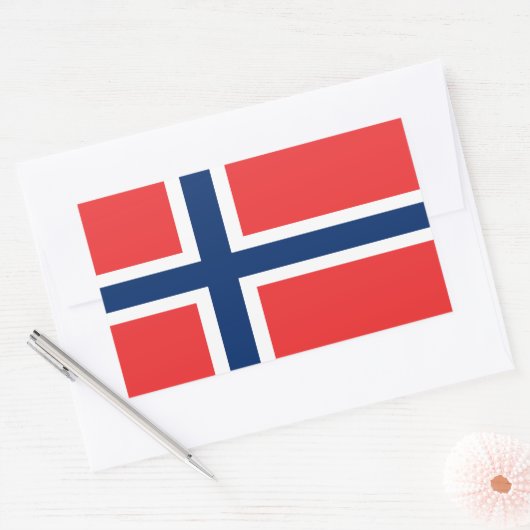 Flagge Norwegens Rechteckiger Aufkleber (Umschlag)