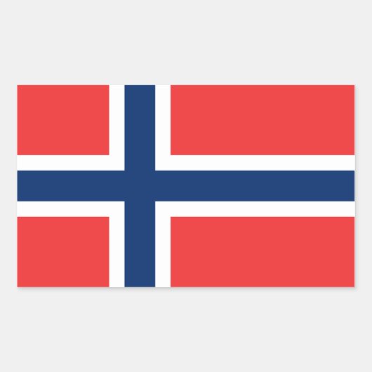 Flagge Norwegens Rechteckiger Aufkleber (Vorderseite)