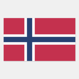 Flagge Norwegens Rechteckiger Aufkleber