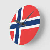 Flagge Norwegens Runde Wanduhr (Winkel)