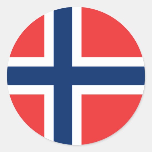 Flagge Norwegens Runder Aufkleber (Vorderseite)