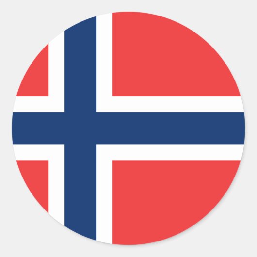 Flagge Norwegens Runder Aufkleber (Vorderseite)