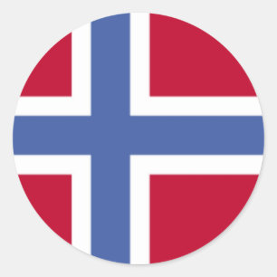 Flagge Norwegens Runder Aufkleber