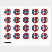 Flagge Norwegens Runder Aufkleber (Blatt)