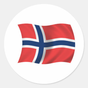 Flagge Norwegens Runder Aufkleber