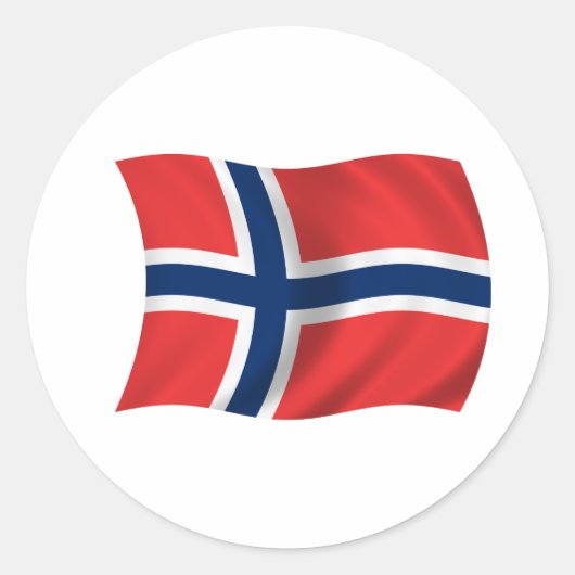 Flagge Norwegens Runder Aufkleber (Vorderseite)