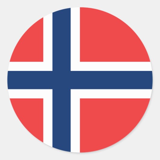 Flagge Norwegens Runder Aufkleber (Vorderseite)