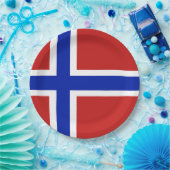 Flagge Norwegens skandinavische Pappteller (Party)