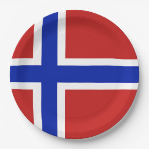 Flagge Norwegens skandinavische Pappteller